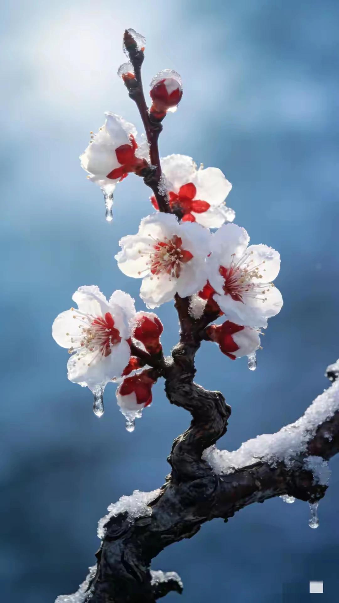 上联：凌寒盈暗香
下联：铁骨傲冰霜