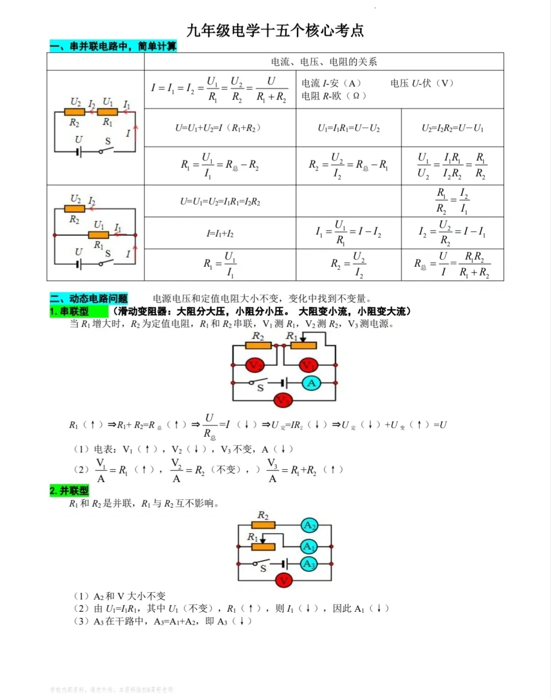 湖南中考 九年级物理电学