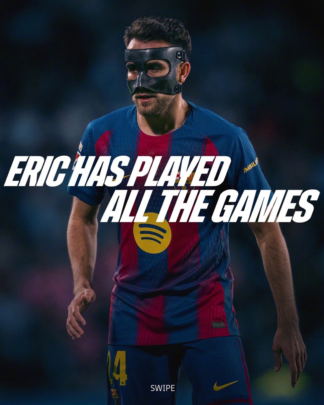 👍🏻2025年的比赛全部结束，埃里克·加西亚荣登全勤王！他出场了本赛季巴萨的