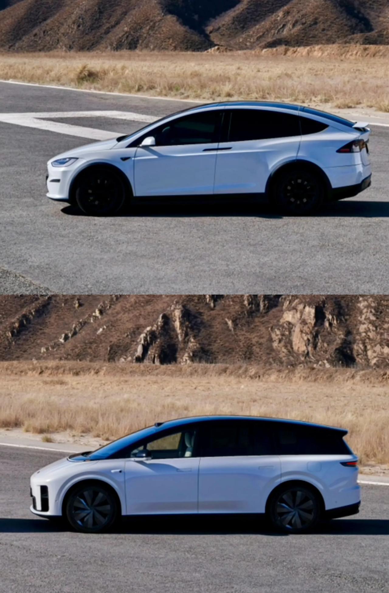 上面：特斯拉Model X
下面：理想i8

只谈外观，哪个更好看？