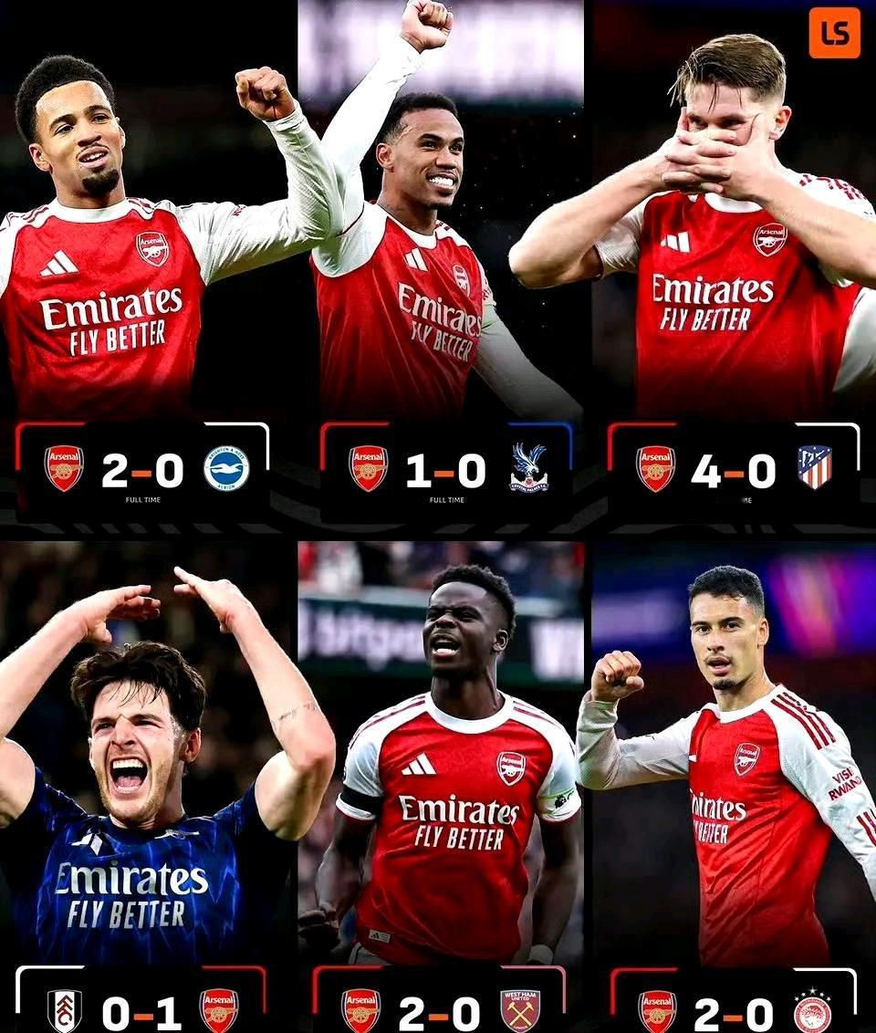 阿森纳和利物浦是两个极端。

一个一直赢，一个一直输。

阿森纳怎么都平不了一场