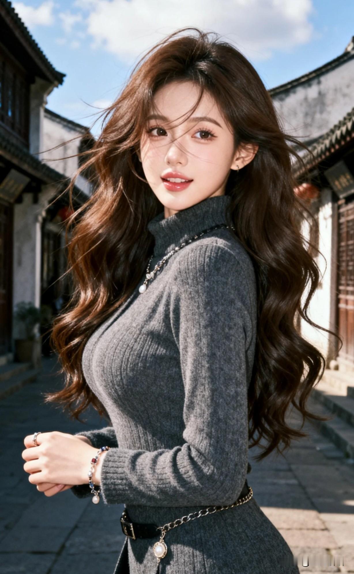 优雅古风街拍，惊艳的少女在古巷中绽放！什么样的女人才能称得上有气质?