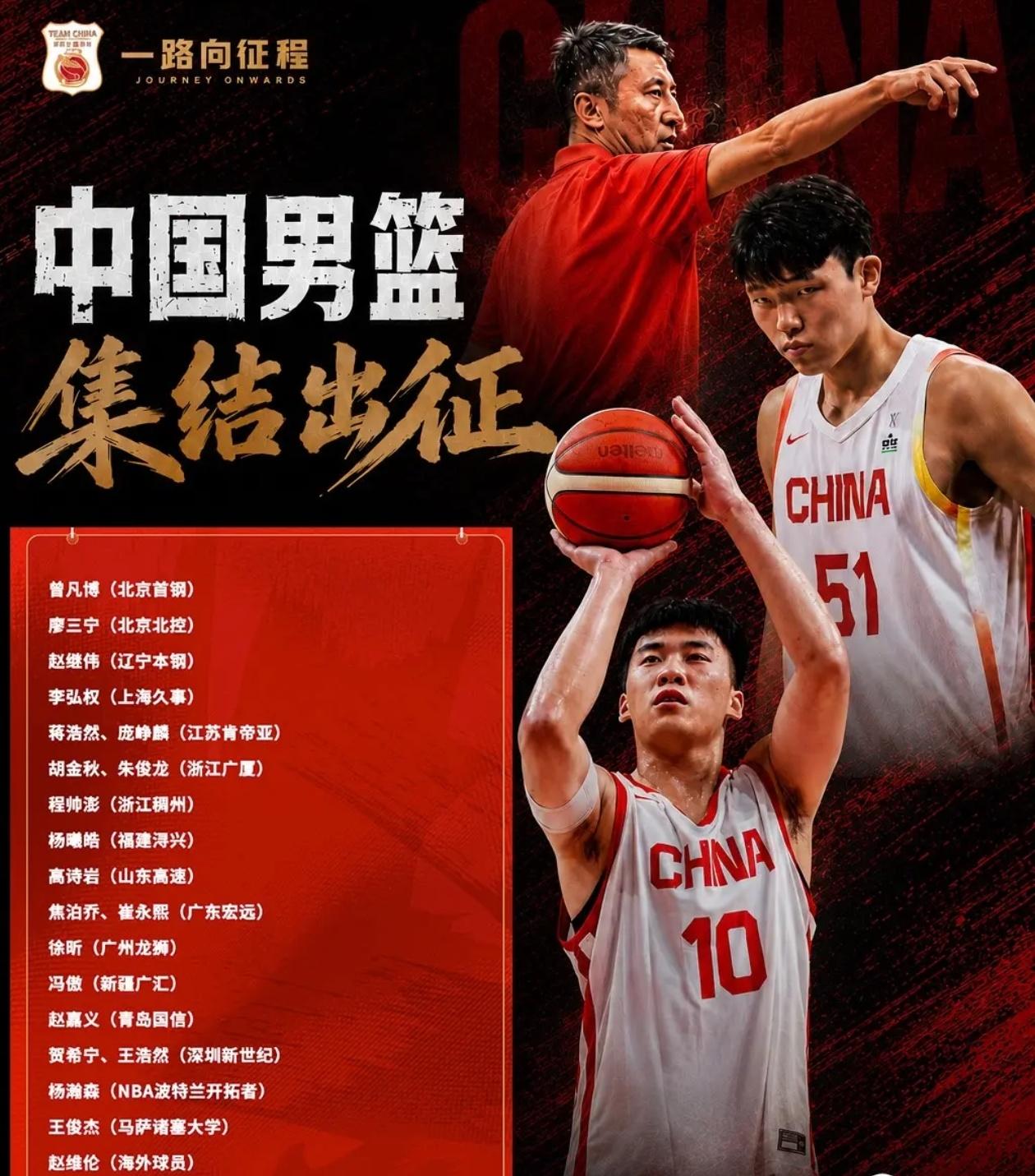中国男篮没周琦可以，没赵睿是真不行！

中国男篮最新的世预赛集训名单非常令人意外