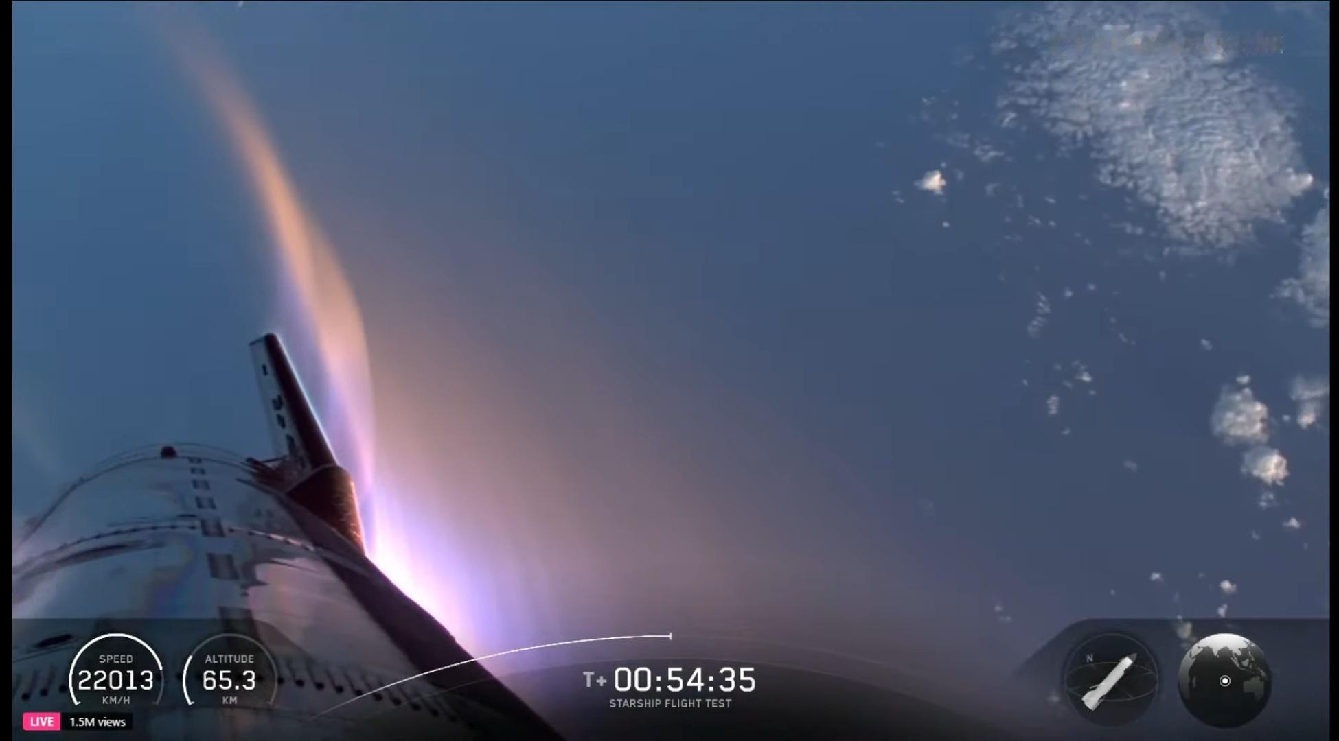spacex星舰第十一次试飞目前为止，星舰S38 襟翼没有出现烧穿情况，看来改进