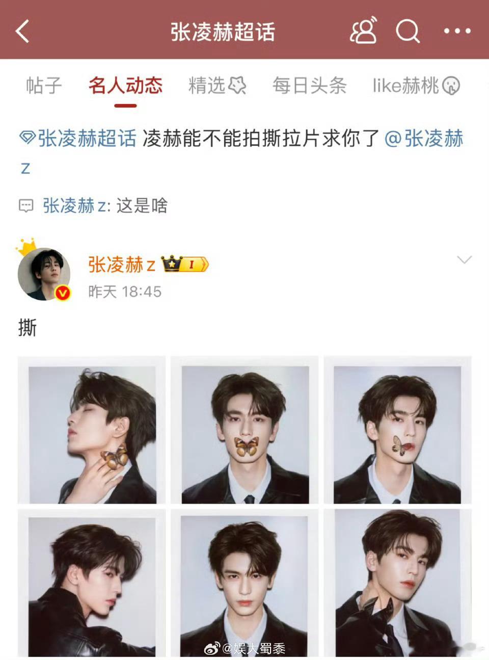 张凌赫 粉丝让我拍这个撕拉片还得看张凌赫，太绝了[好喜欢] ​​​