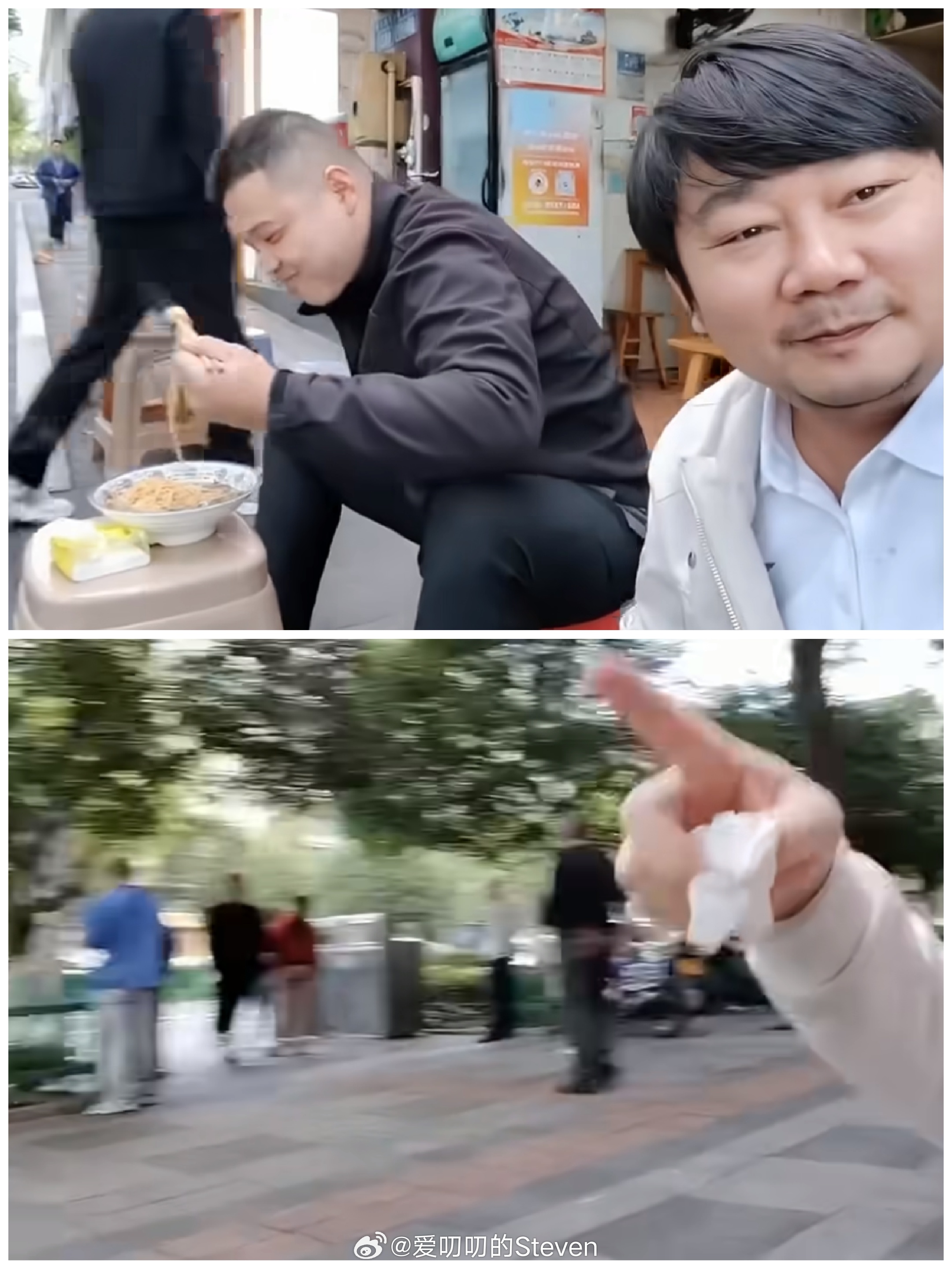张雪两个人就在这吃面，最近确实流行都在吃，各有各的特色。黄仁勋路人拍，雷总团队拍