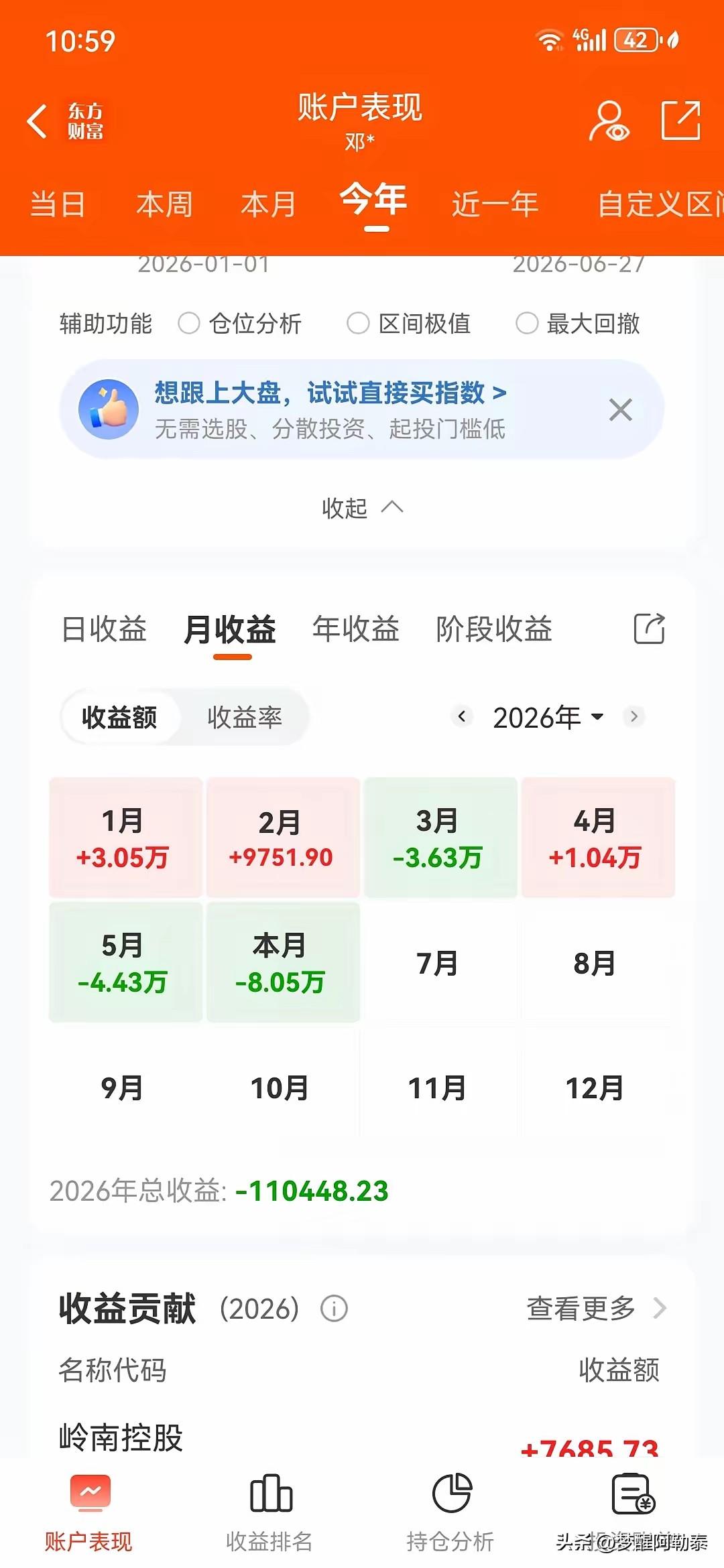 朋友炒老登股半年亏11万，曲线一路往下，看完太共情了
 
昨天刷到朋友晒的账户截