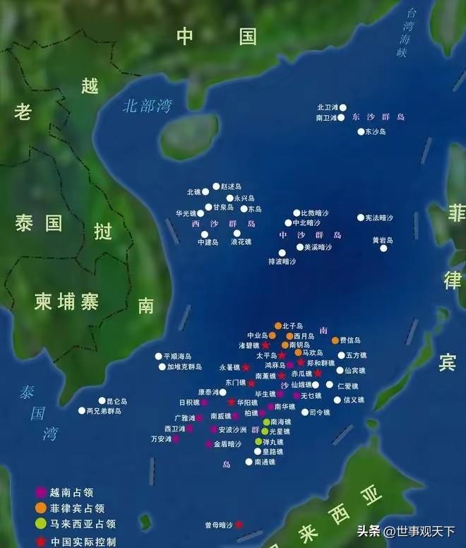 越南恰似一只贪婪的“猴子”，
非法霸占了中国南沙的29个岛礁，
将原本属于中国的