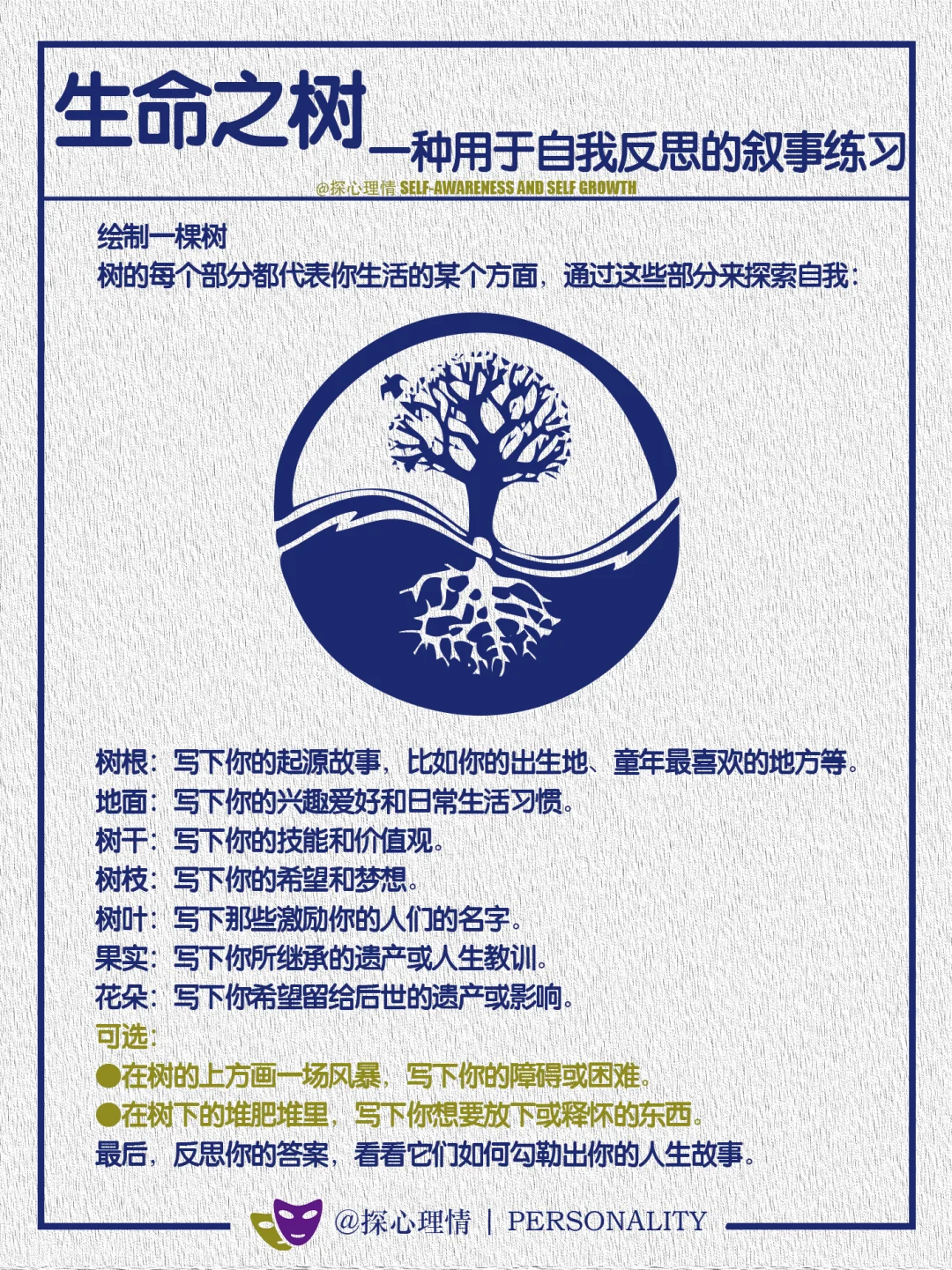 生命之树——用于自我反思的叙事疗法练习