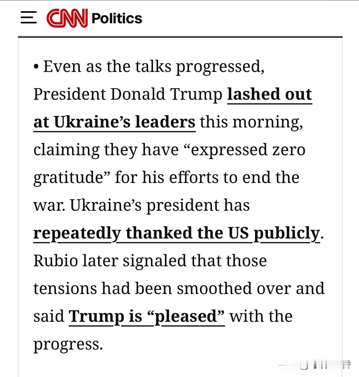 从川普的表现看，他是“看不上”乌方及其领导的。
   如今从日内瓦会谈释放的信息