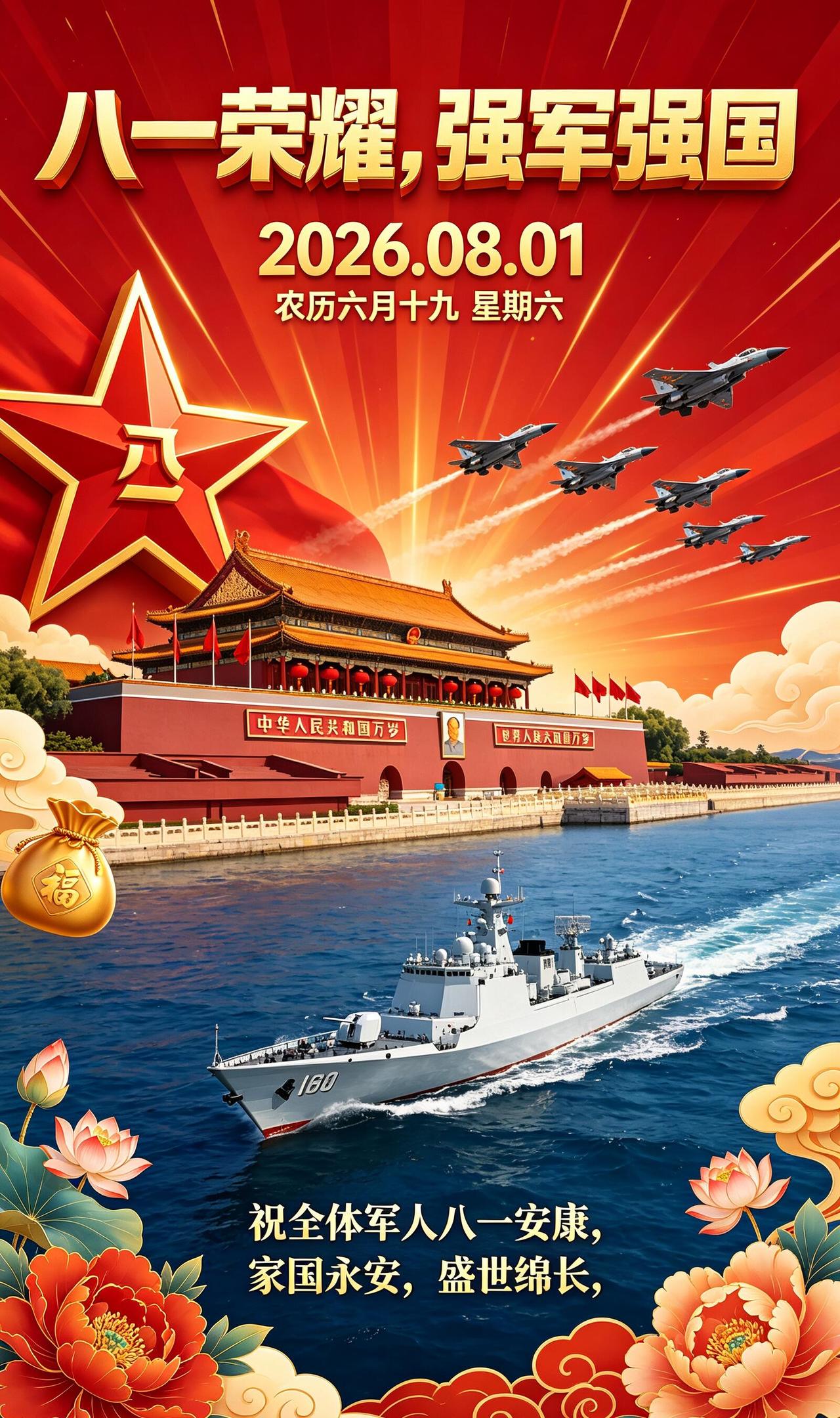 八一建军节早安，致敬最可爱的人💪！从来没有凭空而来的岁月静好，只有军人义无反顾