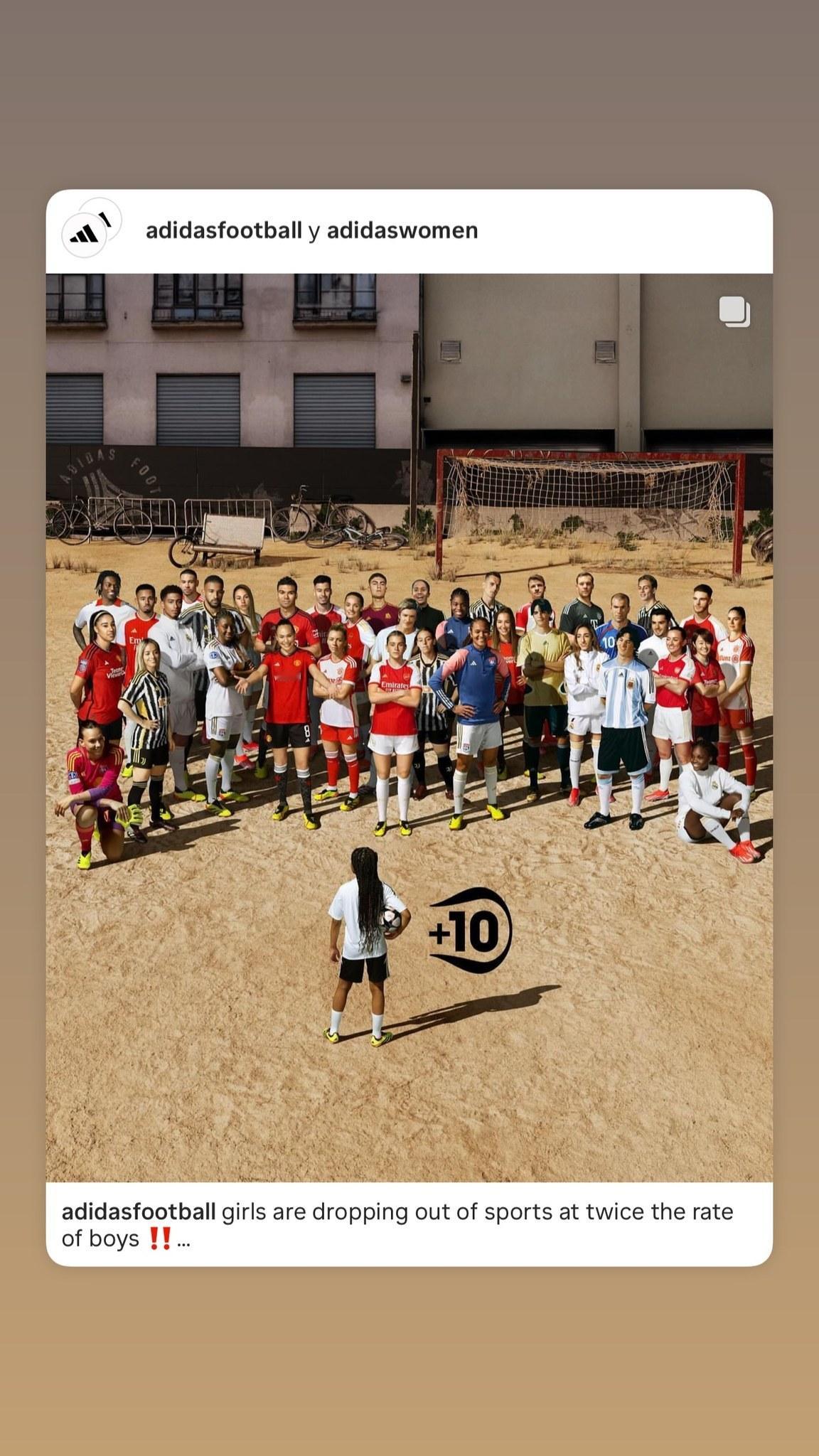 【[心][心][心]】梅西Ins转发阿迪公益倡议：“女性运动员的职业生涯非常短暂