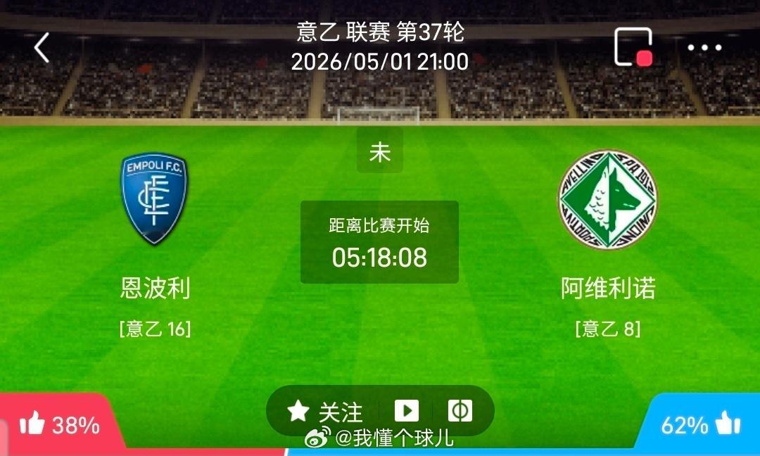 【北单】周五17意乙推荐：恩波利VS阿维利诺意乙 恩波利 VS 阿维利诺比赛时间
