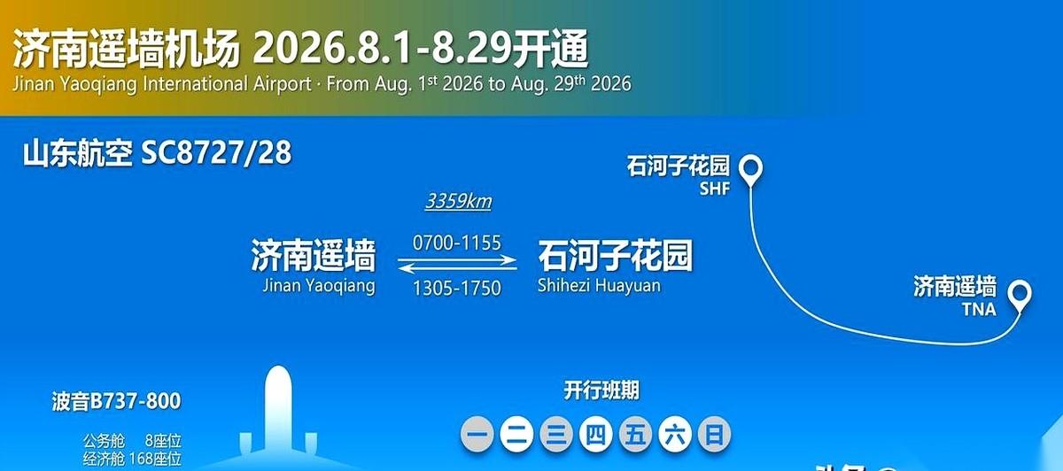 济南到石河子这条航线，突然就挤满了人。
2024年，桂林航空第一个过来探路。到了