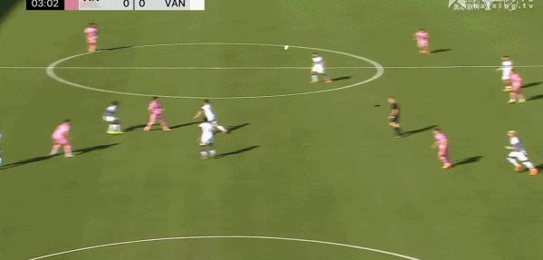 阿连德尝试一脚射门！高出了横梁！迈阿密国际vs温哥华白浪