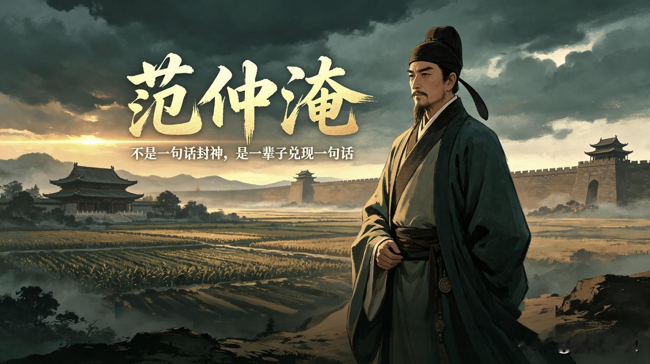 不是他"先天下之忧而忧"那句狠话——是他说到做到。

一个寒门孤儿，做到副宰相，