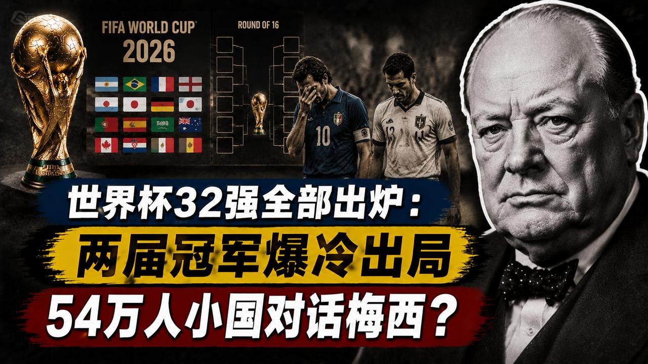 世界杯32强全部出炉：两届冠军爆冷出局，54万人小国对话梅西？
谁能想到，史上第