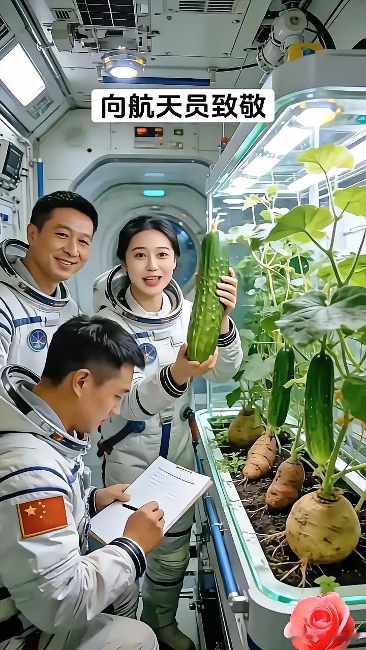 向航天员致以崇高敬意！探寻太空中的农业奇迹！🚀🌱 为你们点赞、加油！太空探索
