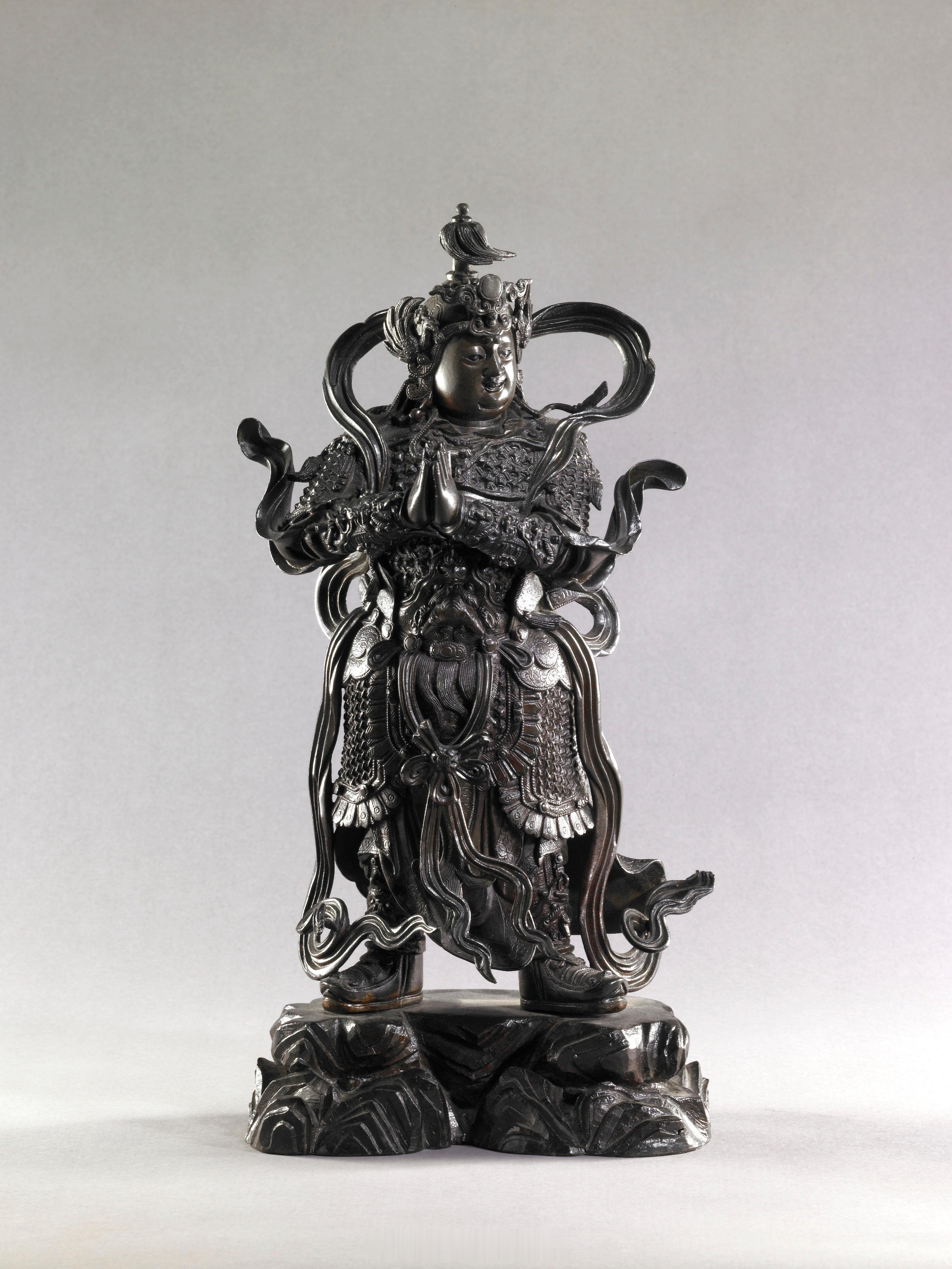 明十六/十七世纪 韦陀天尊铜像尺寸：38.7 x 18.4 x 12.1 cm来