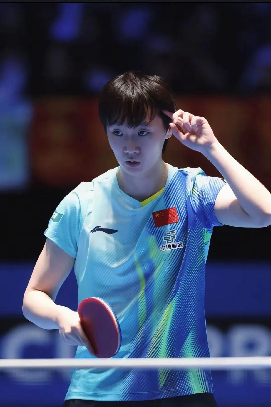 王曼昱说:“和孙颖莎比赛，自己打的并不好，前面发挥还好，第五局以后，错过了几个赛