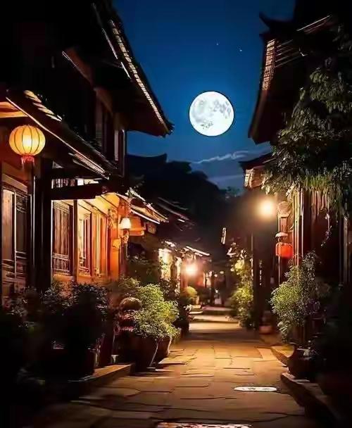 夜之月(现代诗)
1
月亮升起来时不喧哗
只把夜色
轻轻往深邃里带
再多一些
心