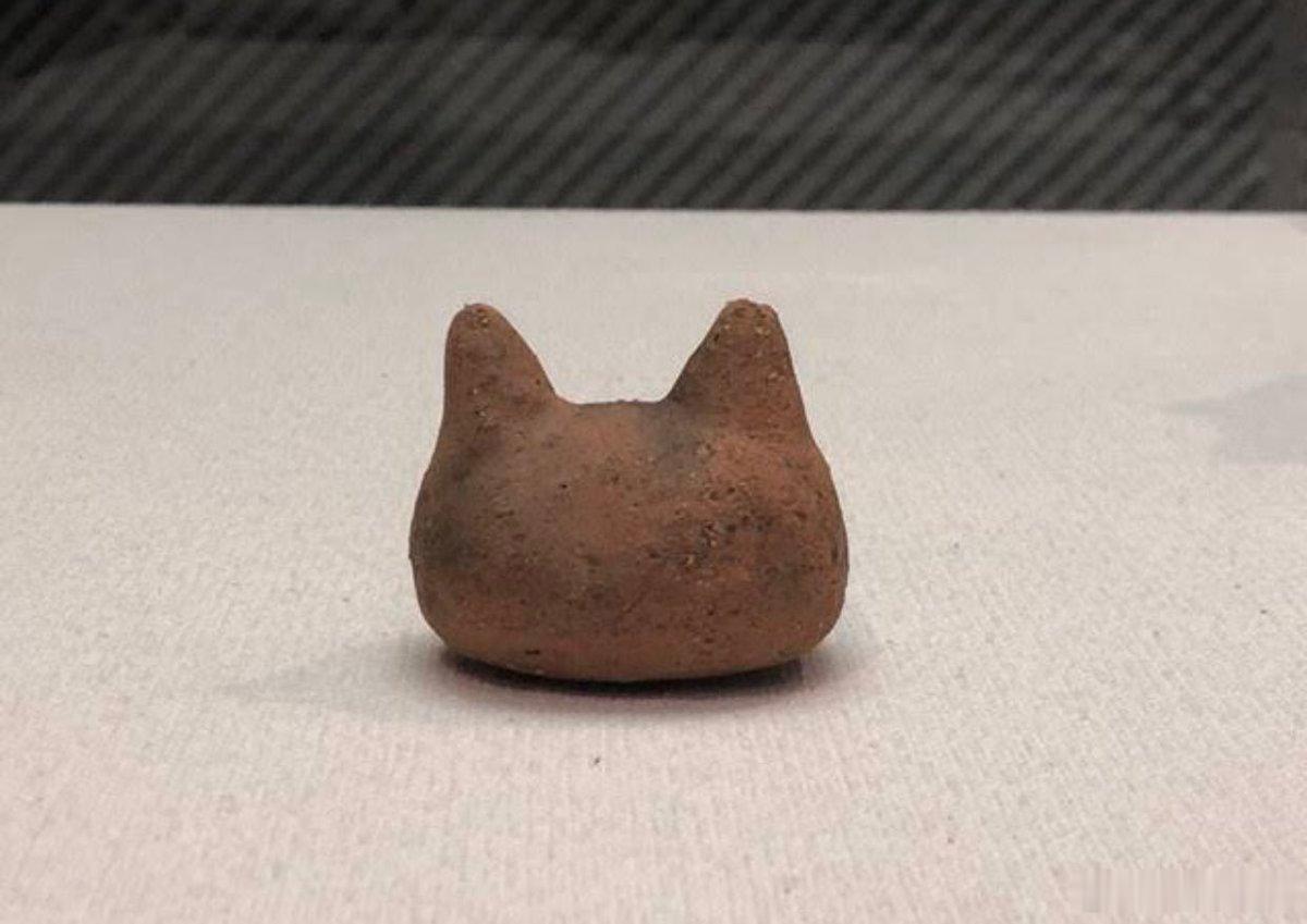 绳文时代制作的猫形陶制品，太可爱了