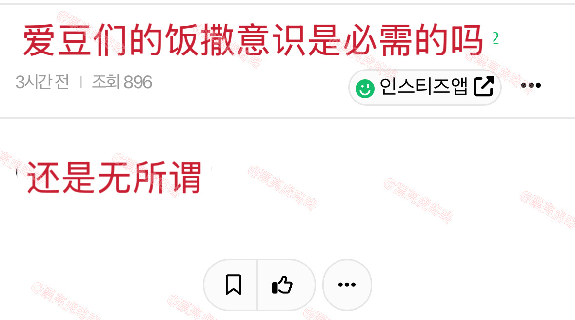 【instiz】“爱豆们的饭撒意识是必需的吗？” ​​​