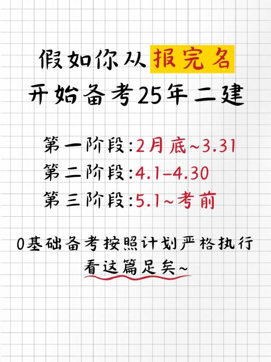 25二级建造师从2月底开始备考攻略计划