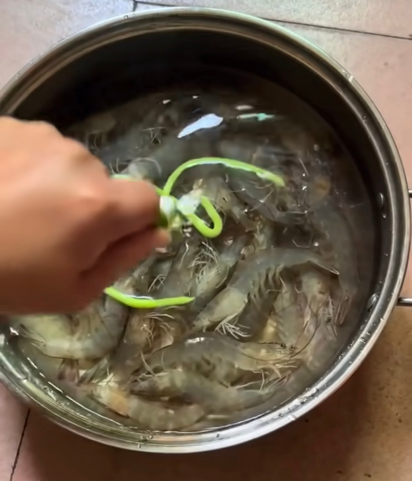 用芥末泡虾虾线都快吐出来了虾估计都奔溃了，这会心里估计都在说，我不是狗，但是你是