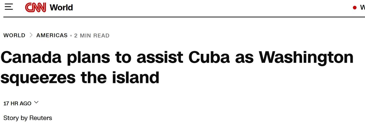 古巴在美国的制裁下爆发能源危机，加拿大准备伸出援手

当地时间周一，加拿大表示计