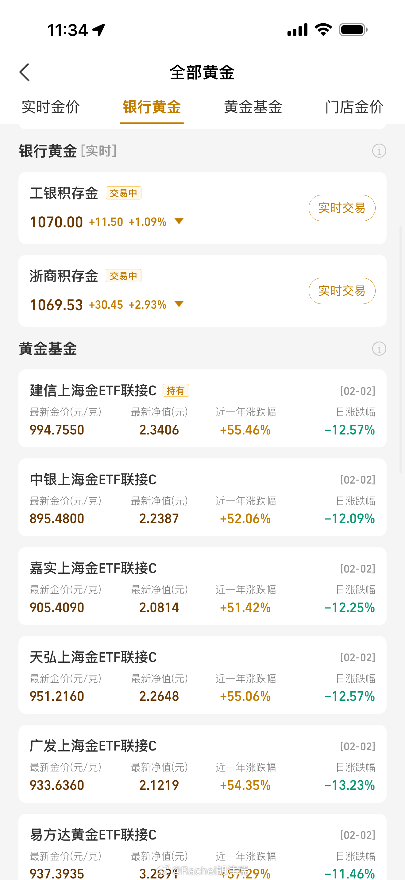 金饰价格涨到1542元我持有的这只黄金ETF，原本是这几只里涨幅最高的 最近两天