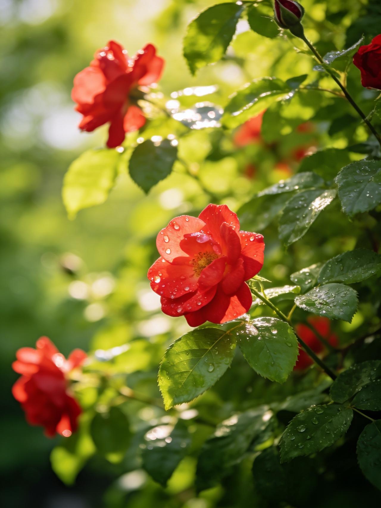 上联：绿叶重重美
下联：红花朵朵香
横批：春意盎然

对仗又好看，意境特别美！
