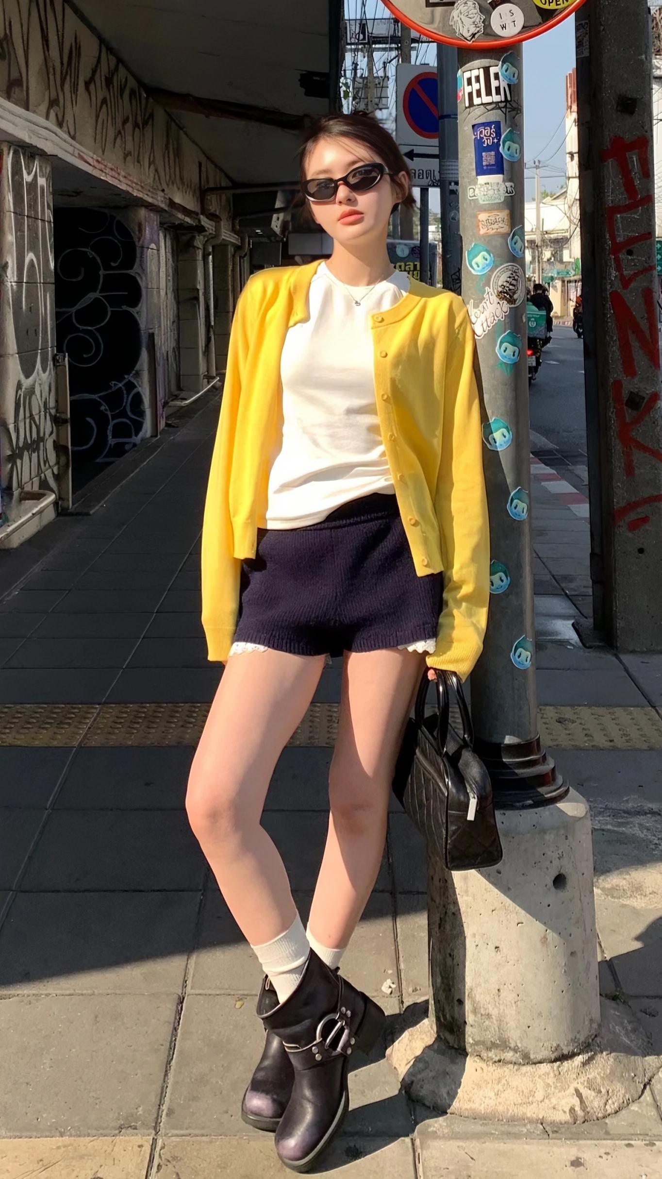 甜酷女孩也有自己的春日穿搭。