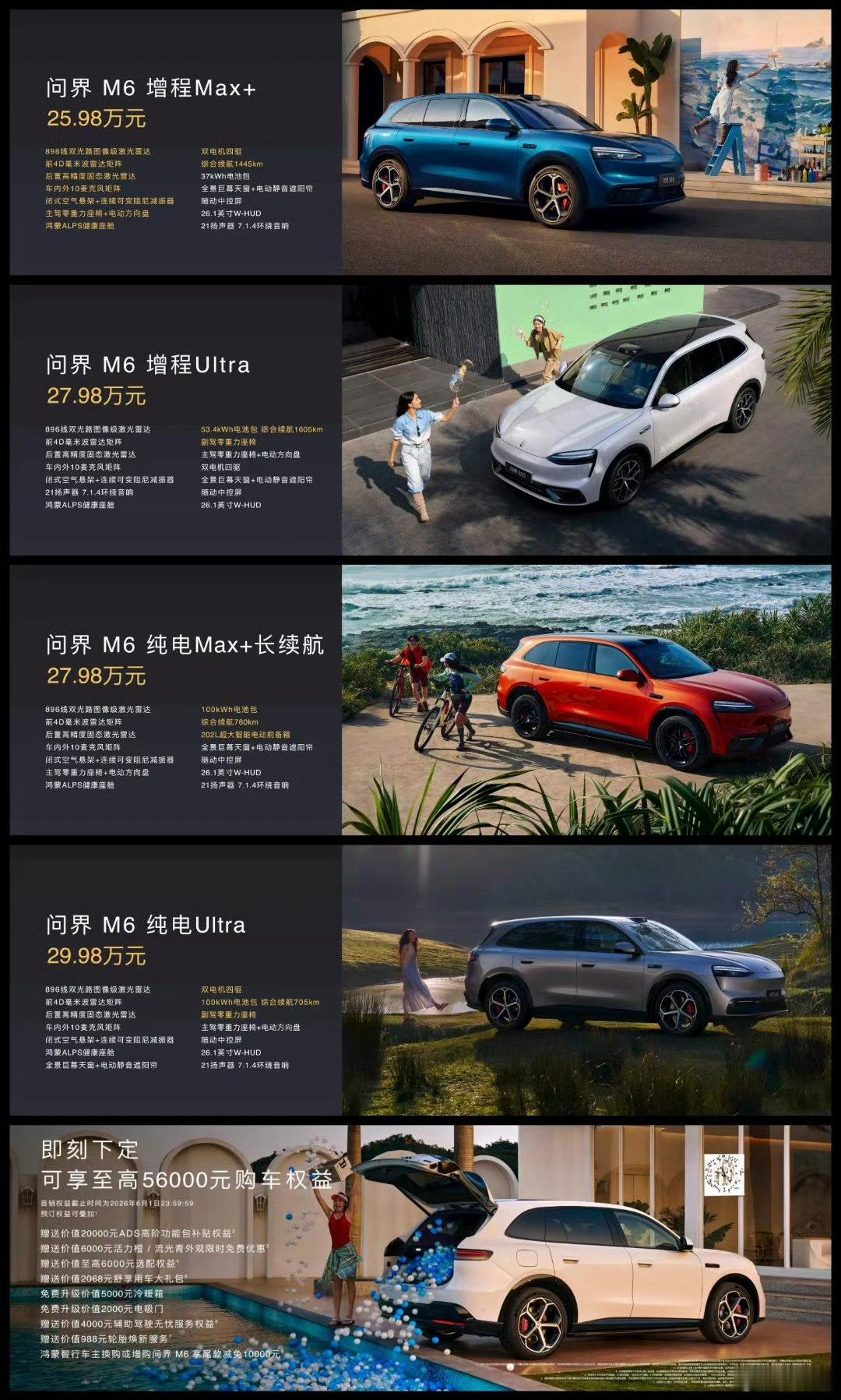 问界M6正式上市！空间配置都很“卷”！价格从25.98万起，发布即提车，现在下定