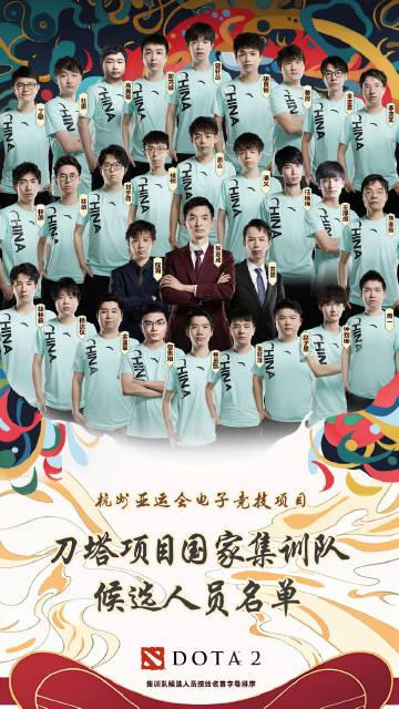  《DOTA2》官方发布杭州亚运会电子竞技（刀塔项目）国家集训队候选人员名单。该