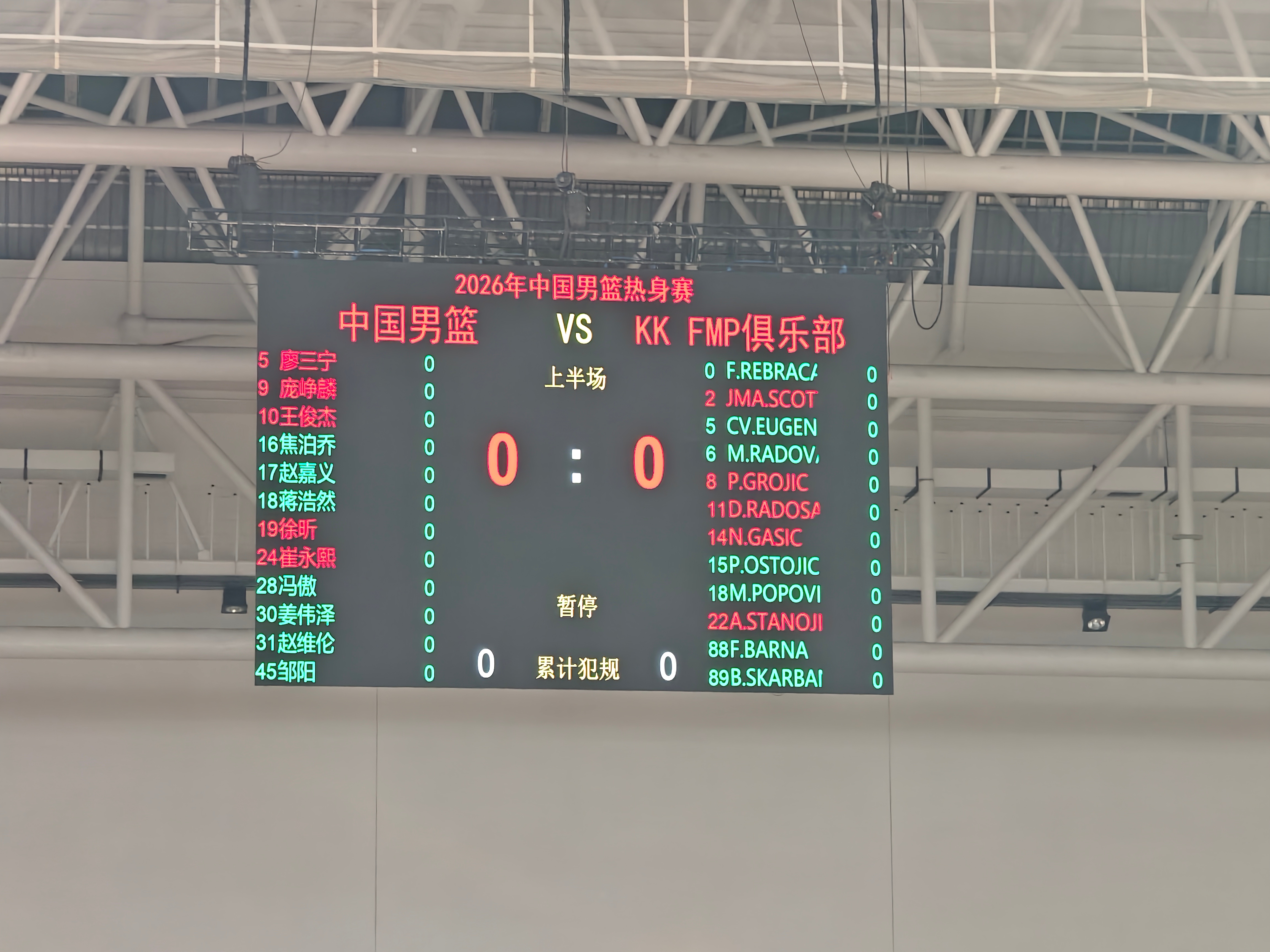 #中国男篮vs塞尔维亚FMP# 今日比赛大名单来了！中国男篮加油！比赛马上开始！