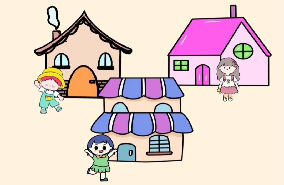成语分享打卡 三栋小屋搭配三个小朋友看图猜成语，谐音谜题难住不少人