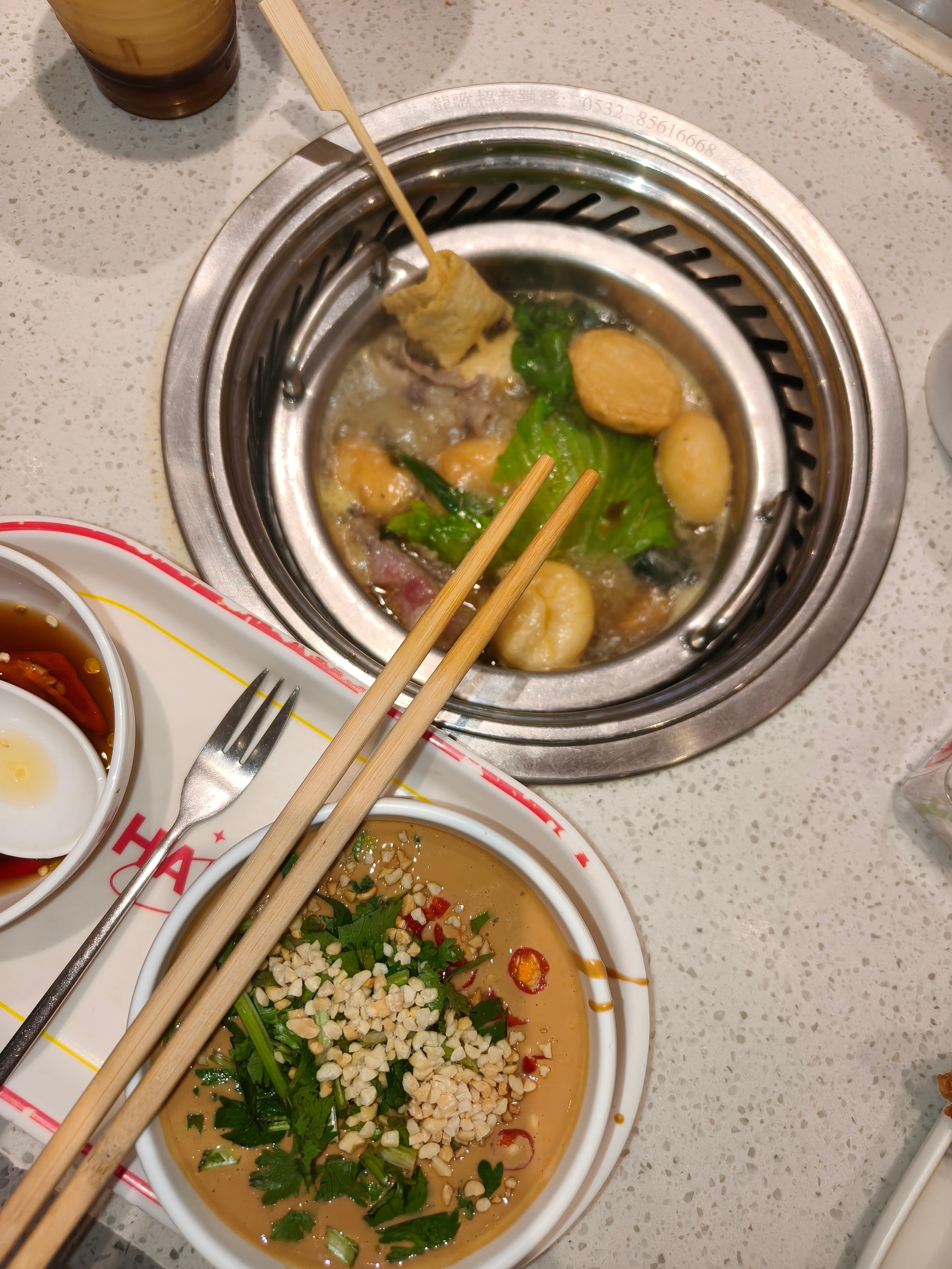 今天吃龙哥小火锅我弄得蛋花汤