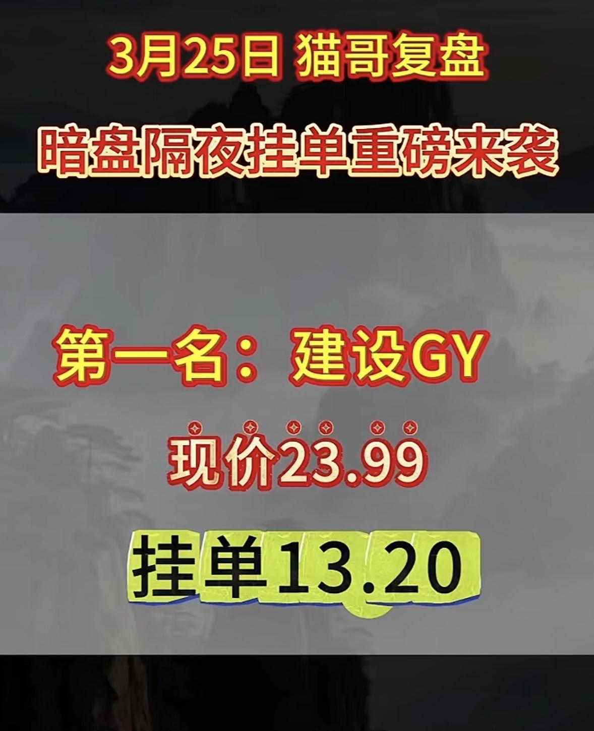 3月26日暗盘隔夜挂单排行榜出炉

华电辽能股票分析：现价8.35，挂单6.70