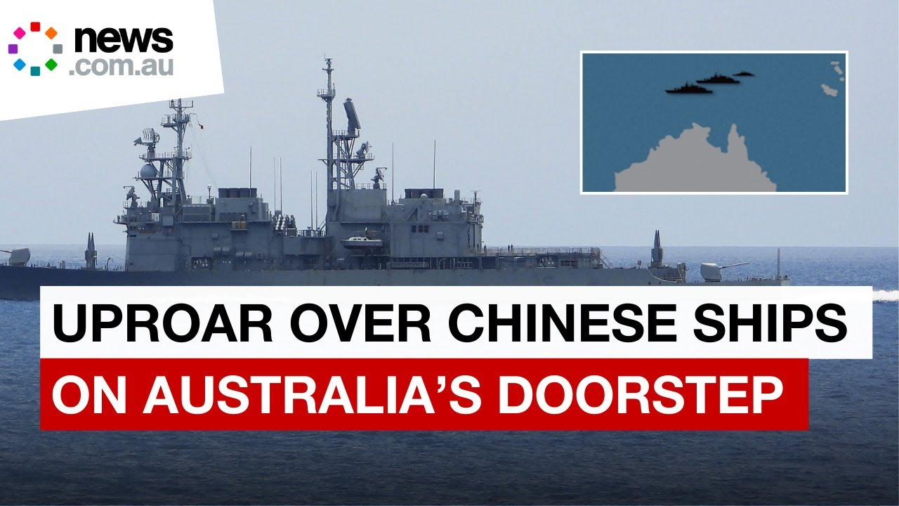 澳媒报道中国海军遵义舰编队出现在澳大利亚附近，注意配图里的军舰[doge] 