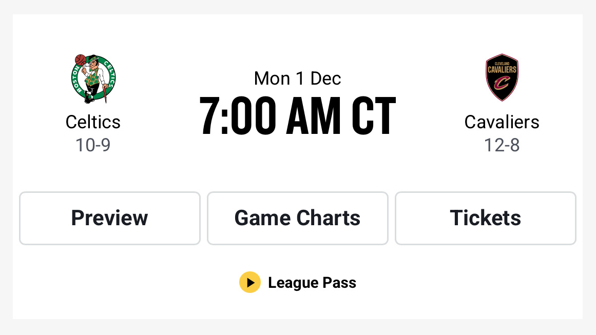 凯尔特人国度 直播预告 : 明早07:00【 2025-26赛季 】 NBA常规