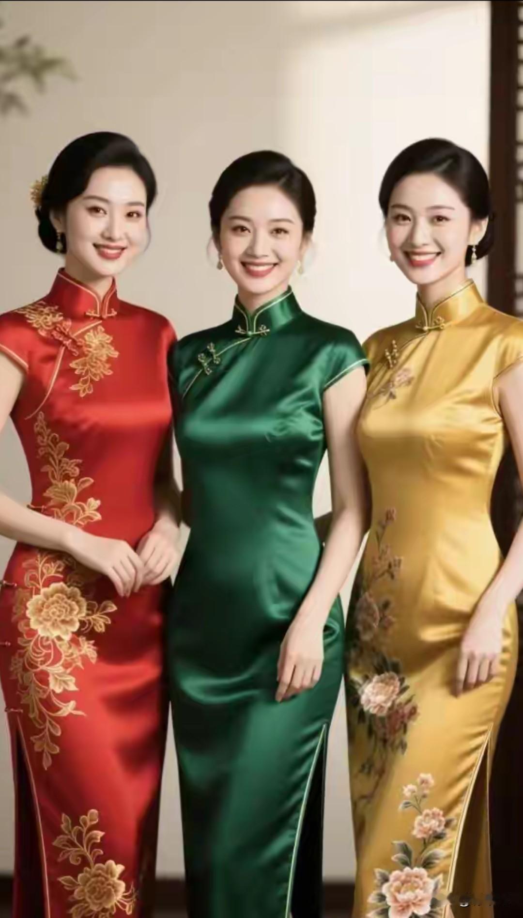 这几天高考，妈妈好像统一行动，统一服装都穿旗袍。目的就是为了孩子 旗开得胜。红红