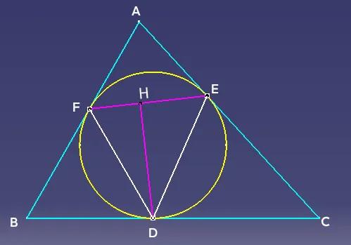 利用三角函数解几何题
如图，△ABC的内切圆分别切BC、AC、AB于D、E、F，