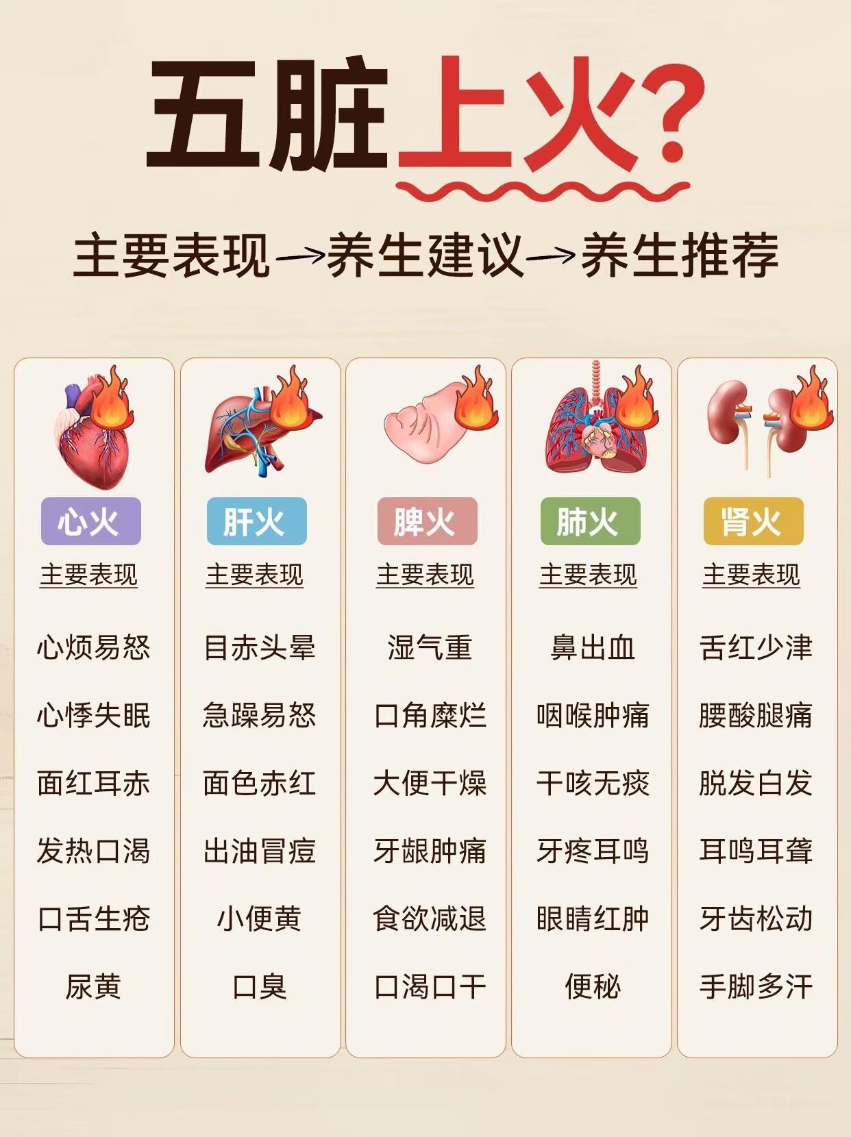 五脏上火，一定要分清楚！ ​​​