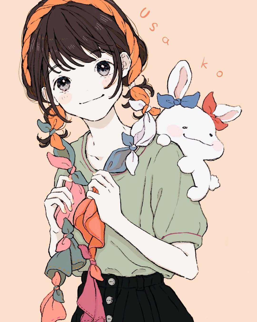 夏日企画壁纸头像女孩子们呀～插画师：usako2430 
