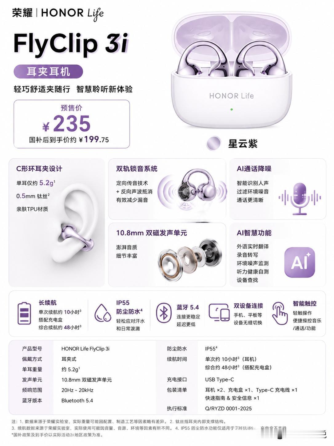235元！荣耀又来卷耳夹耳机了，这次连“漏音”这个老毛病都开始解决了！

就在今