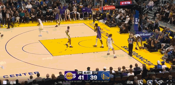 布朗尼传球失误，詹姆斯摇头湖人vs勇士