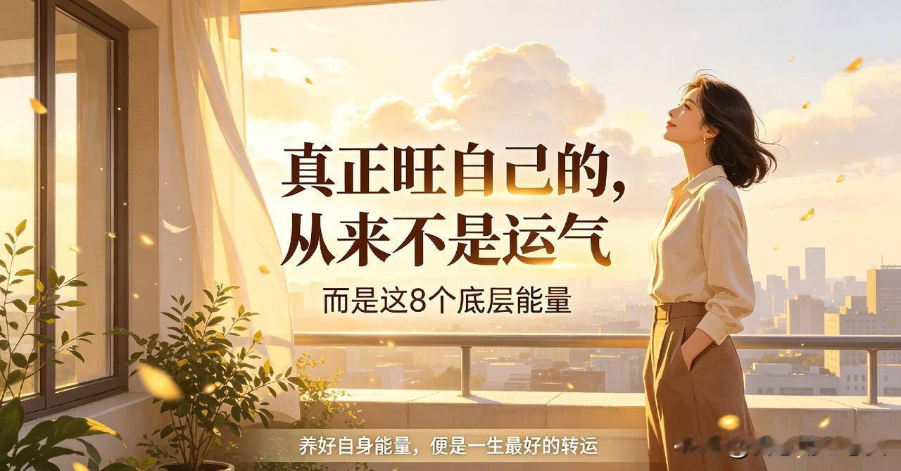 真正旺自己的，从来不是运气，而是这8个底层能量
 
终于明白：人这一生，运势从来
