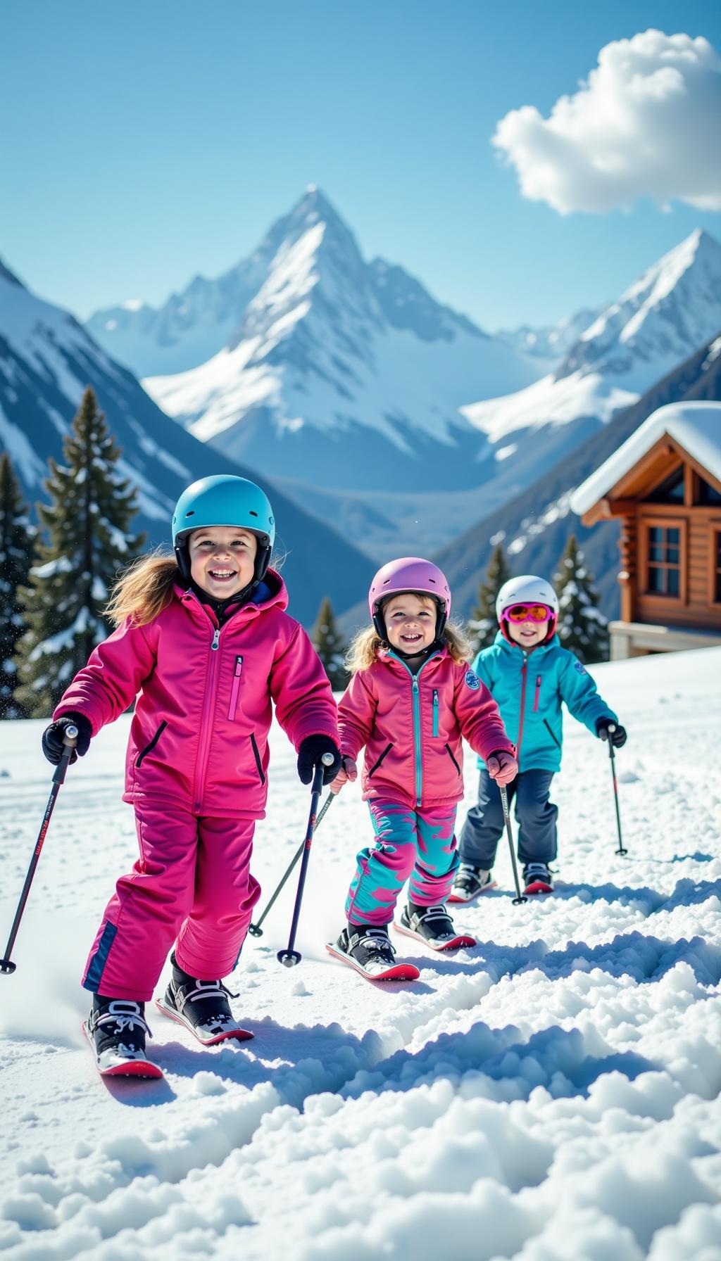 【爆款标题】孩子们的冬日狂欢：滑雪场上笑声不断，快乐满溢！

嘿，朋友们！冬天到