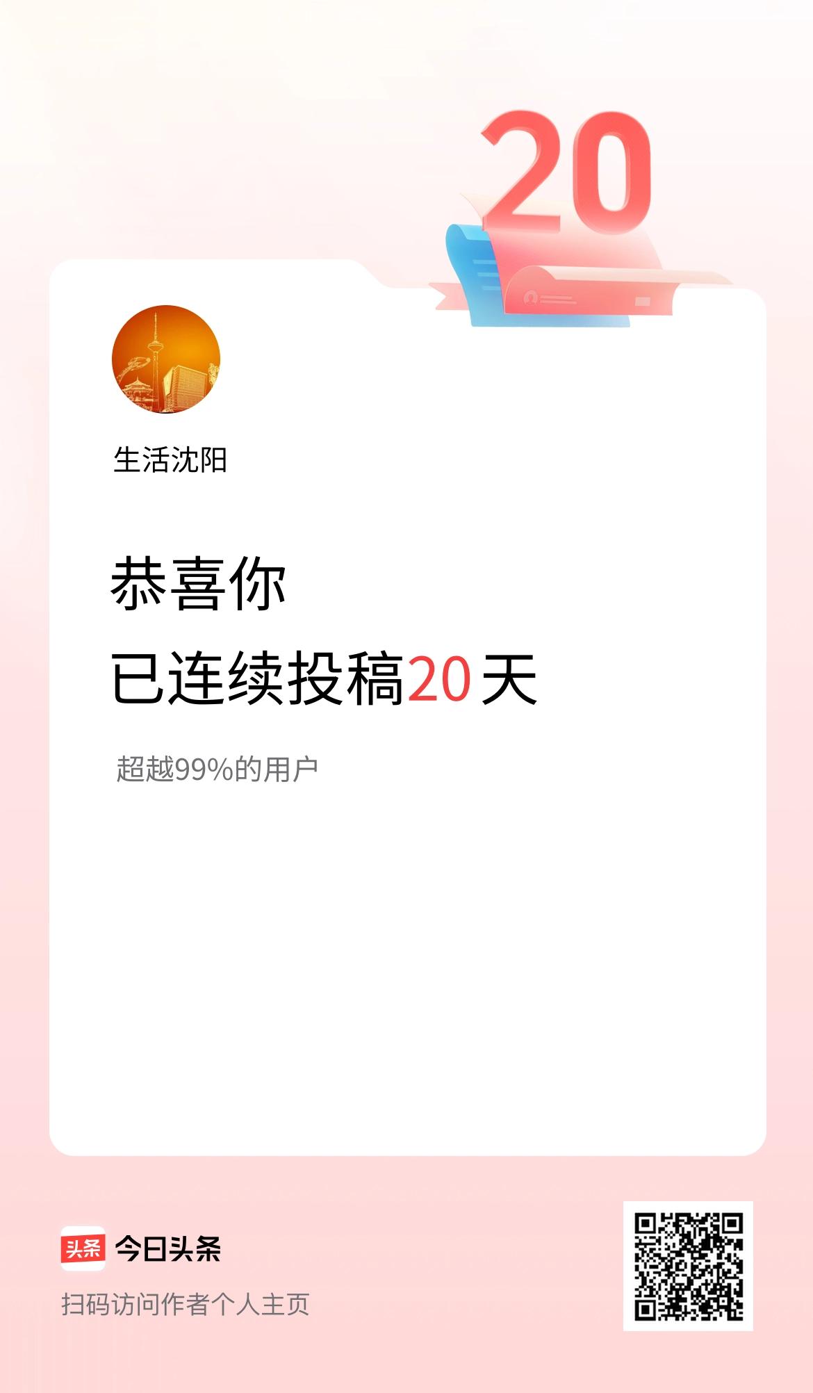 我在头条连续投稿20天
